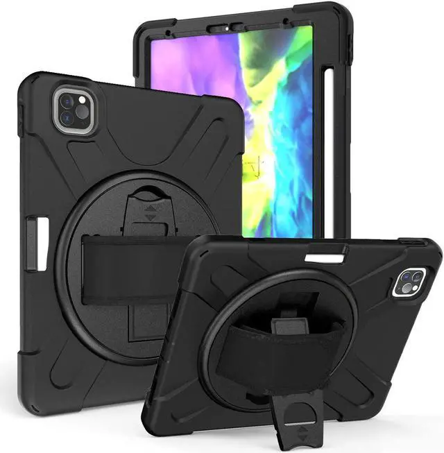 Main image of iPad Pro 11 Case 2018/2020, Shockproof Heavy Duty Case Cover Stand Hand Strap for Apple iPad Pro 11-inch 1st 2nd Gen [Shield Black]