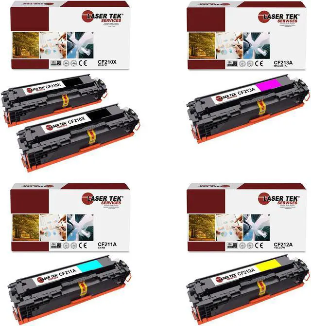 Main image of Laser Tek Services Compatible HP 131X CF210X CF211A CF212A CF213A High Yield Toner Cartridge Replacement for HP Laserjet Pro 200 Color M251n Printers (2 Black, 1 Cyan, 1 Magenta, 1 Yellow, 5 Pack)