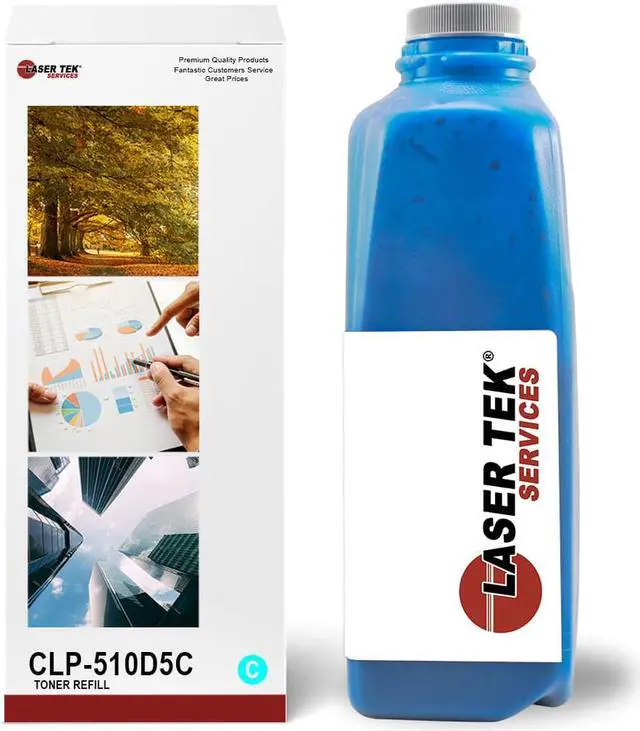 Main image of Laser Tek Services® Cyan Toner Refill Kit with reset chip for the Samsung CLP-510 CLP-510n CLP510 CLP-510D5C