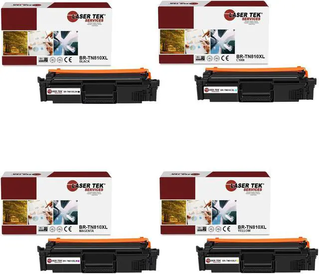 Main image of Laser Tek Services TN810XL Toner Cartridge 4 Pack - Compatible Replacement for TN810 TN-810XL High Yield Works with Brother HLL9410CDN L9430CDN, MFCL9610CDN L9630CDN Printers