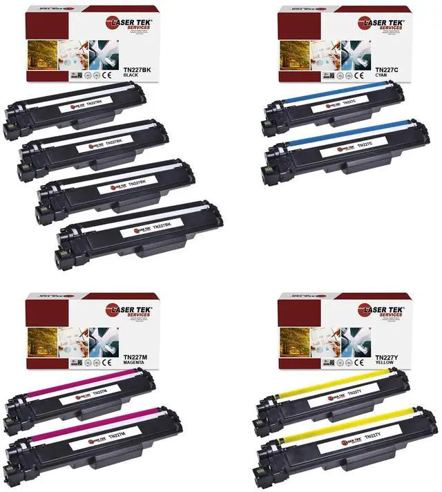 Main image of Laser Tek Services Compatible High Yield Toner Cartridge Replacement for Brother TN-227 Works with Brother HLL3210CW L3230CDW, MFCL3710CW, DCPL3510CDW Printers (Black, Cyan, Magenta, Yellow, 10 Pack)