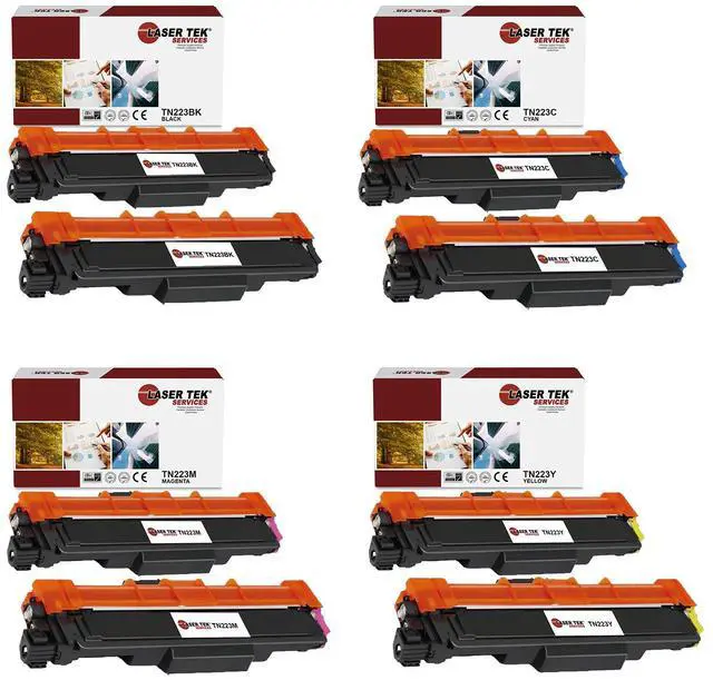 Main image of Laser Tek Services Compatible Toner Cartridge Replacement for Brother TN-223 Works with Brother HLL3210CW L3230CDW, DCPL3510CDW Printers (Black, Cyan, Magenta, Yellow, 8 Pack)