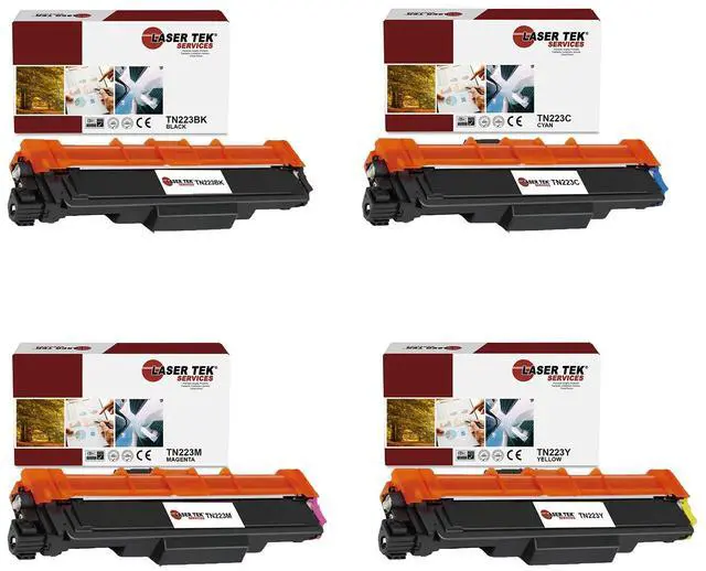 Main image of Laser Tek Services Compatible Toner Cartridge Replacement for Brother TN-223 Works with Brother HLL3210CW L3230CDW, DCPL3510CDW Printers (Black, Cyan, Magenta, Yellow, 4 Pack)