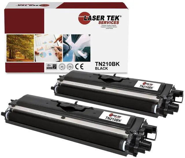 Main image of Laser Tek Services Compatible Toner Cartridge Replacement for Brother TN-210 TN210BK Works with Brother HL3040CN 3070CW, MFC9010CN Printers (Black, 2 Pack) - 2,200 Pages