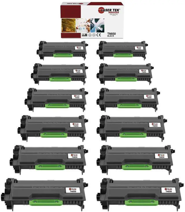 Main image of Laser Tek Services Compatible Toner Cartridge Replacement for Brother TN-850 Works with Brother DCPL5500DN, HLL5000D L5100DN, MFCL5700DW Printers (Black, 12 Pack) - 8,000 Pages