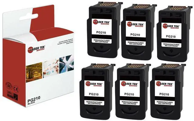 Main image of Laser Tek Services Compatible High Yield Ink Cartridge Replacement for Canon PG-210 PG210 Works with Canon Pixma iP2700 iP2702, MP240 MP280, MX320 MX340 Printers (Black, 6 Pack) - 400 Pages