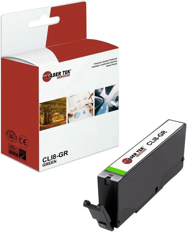 Main image of Laser Tek Services ® Green Compatible Ink Cartridge for the Canon CLI-8G CLI-8.