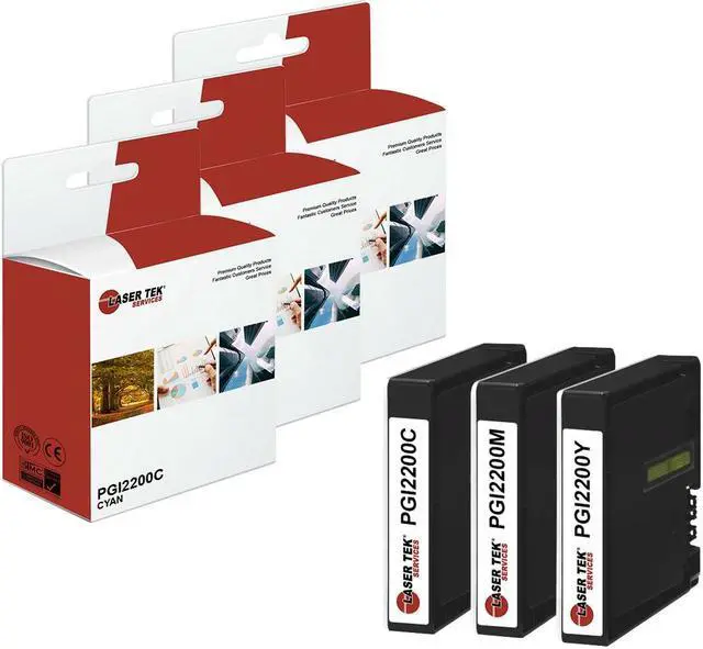 Main image of Laser Tek Services Compatible High Yield Ink Cartridge Replacement for Canon PGI-2200 Works with Canon MAXIFY MB5020 iB4120 MB5320 Printers (Cyan, Magenta, Yellow, 3 Pack)