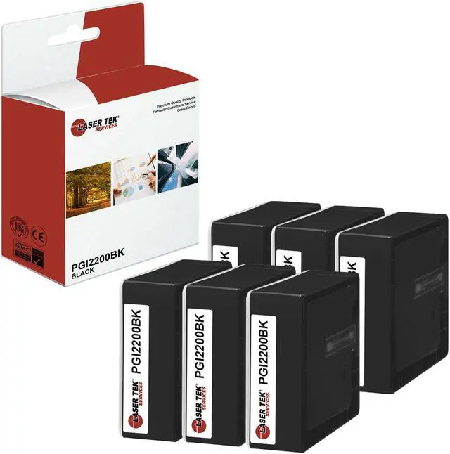 Main image of Laser Tek Services Compatible High Yield Ink Cartridge Replacement for Canon PGI-2200 PGI2200BK Works with Canon MAXIFY MB5020 iB4120 MB5320 Printers (Black, 6 Pack) - 2,500 Pages