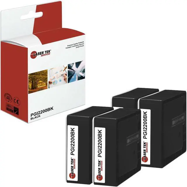 Main image of Laser Tek Services Compatible High Yield Ink Cartridge Replacement for Canon PGI-2200 PGI2200BK Works with Canon MAXIFY MB5020 iB4120 MB5320 Printers (Black, 4 Pack) - 2,500 Pages