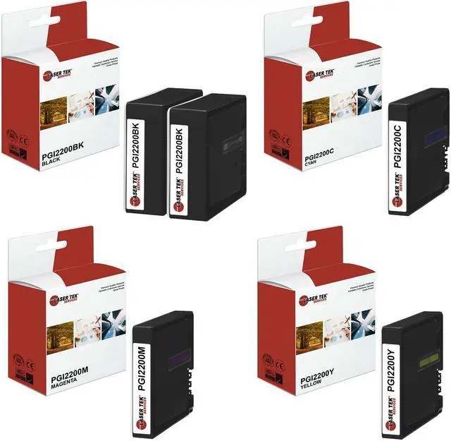 Main image of Laser Tek Services Compatible High Yield Ink Cartridge Replacement for Canon PGI-2200 Works with Canon MAXIFY MB5020 iB4120 MB5320 Printers (Black, Cyan, Magenta, Yellow, 5 Pack)