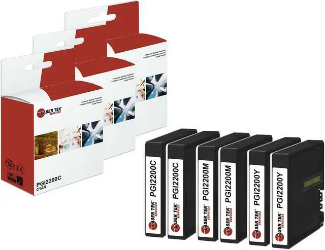Main image of Laser Tek Services Compatible High Yield Ink Cartridge Replacement for Canon PGI-2200 Works with Canon MAXIFY MB5020 iB4120 MB5320 Printers (Cyan, Magenta, Yellow, 6 Pack)