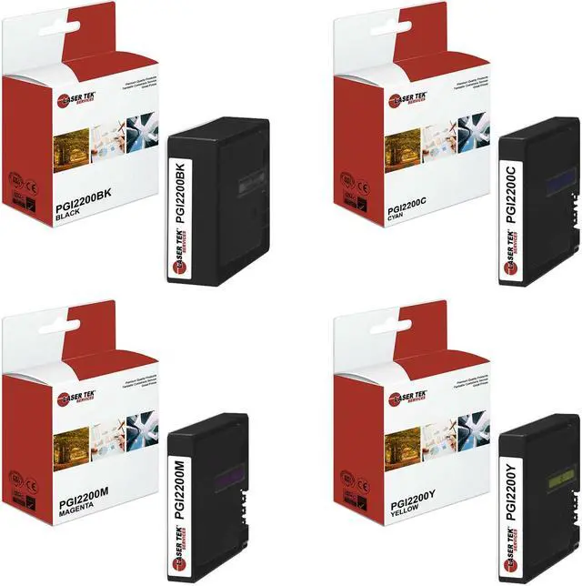 Main image of Laser Tek Services Compatible High Yield Ink Cartridge Replacement for Canon PGI-2200 Works with Canon MAXIFY MB5020 iB4120 MB5320 Printers (Black, Cyan, Magenta, Yellow, 4 Pack)
