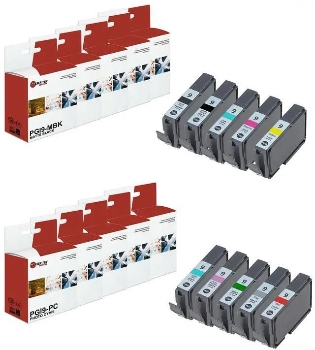 Main image of Laser Tek Services® 10PK of Compatible Replacement Ink for the Canon PGI-9, Canon Pixma MX7600, Pixma Pro9500