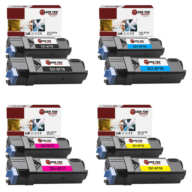 TonerKing 4-Pack Toner Cartridges For Dell 2150CN 2155CDN Printers - 331-0719 Series