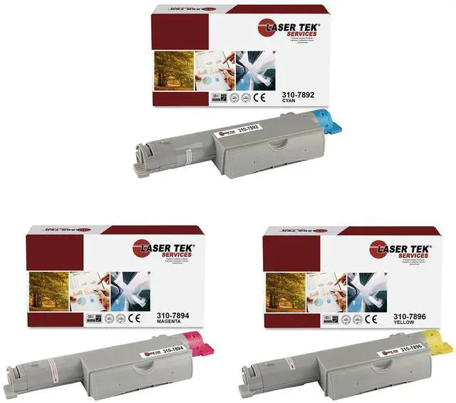 Main image of Laser Tek Services Compatible Toner Cartridge Replacement for Dell 310-7892 310-7894 310-7896 Works with Dell 5110 5110CN Printers (Cyan, Magenta, Yellow, 3 Pack)