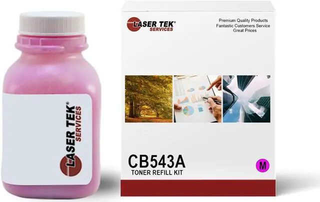 Main image of Laser Tek Services ® Magenta Toner Refill with chip for Color LaserJet CP1215 CM1312nfi CP1515 CP1518ni CB543A