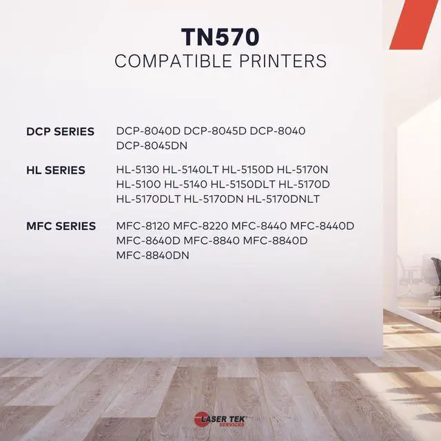 Alt view image 2 of 5 - LTS TN-570 Black Compatible for Brother DCP8040, HL5140 5150D Toner Cartridge