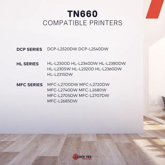 Alt view image 2 of 6 - LTS TN-660 Black Compatible for Brother DCPL2520DW HL2300D L2320 Toner Cartridge