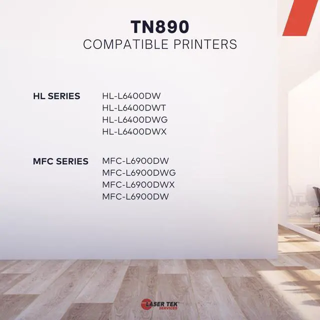 Alt view image 2 of 5 - Laser Tek Services Compatible Extra High Yield Toner Cartridge Replacement for Brother TN-890 Works with Brother HL-L6400DW L6400DWT, MFC-L6900DW Printers (Black, 8 Pack) - 15,000 Pages
