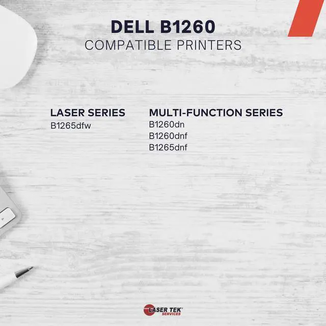 Alt view image 5 of 8 - Laser Tek Services® 1 pack Dell B1260 (331-7328) Black Compatible Replacement Toner Cartridge