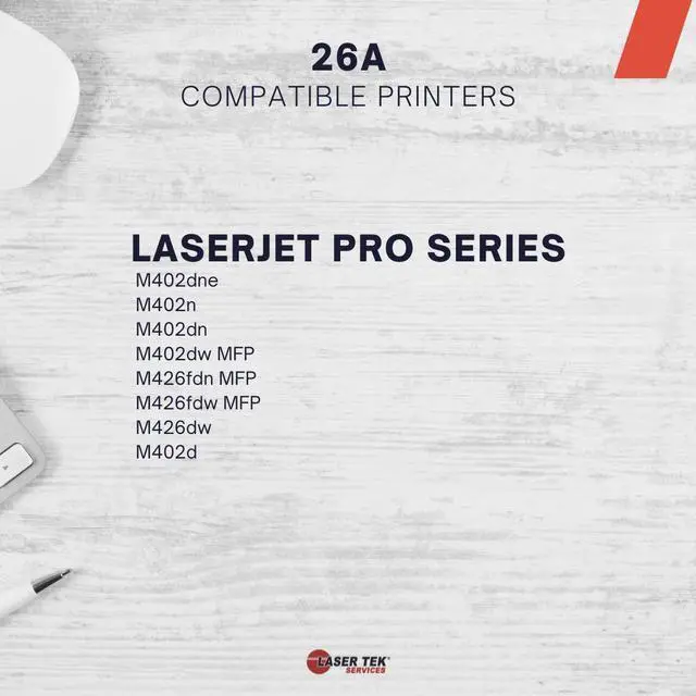 Alt view image 2 of 5 - Laser Tek Services Compatible Toner Cartridge Replacement for HP 26A CF226A Works with HP Laserjet Pro M402d M402dn M402n MFP M426dw Printers (Black, 4 Pack) - 3,100 Pages