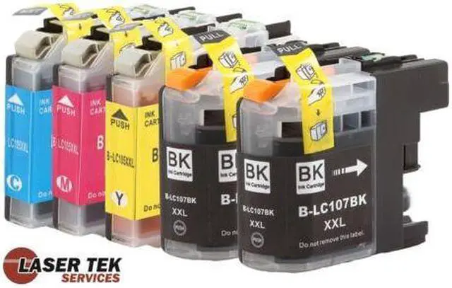 Alt view image 7 of 11 - Brother LC107 and LC105 5-Set Compatible Super High Yield Ink Cartridges (2BK, 1C, 1M, 1Y) MFC-J4310DW MFC-J4410DW