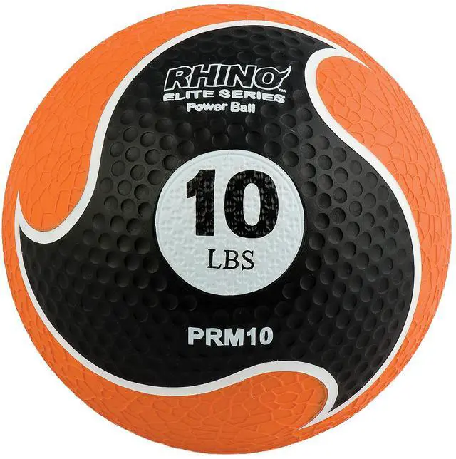 Alt view image 2 of 7 - Champion Sports PRM10 Rhino Elite Medicine Ball - 10 lb - Orange