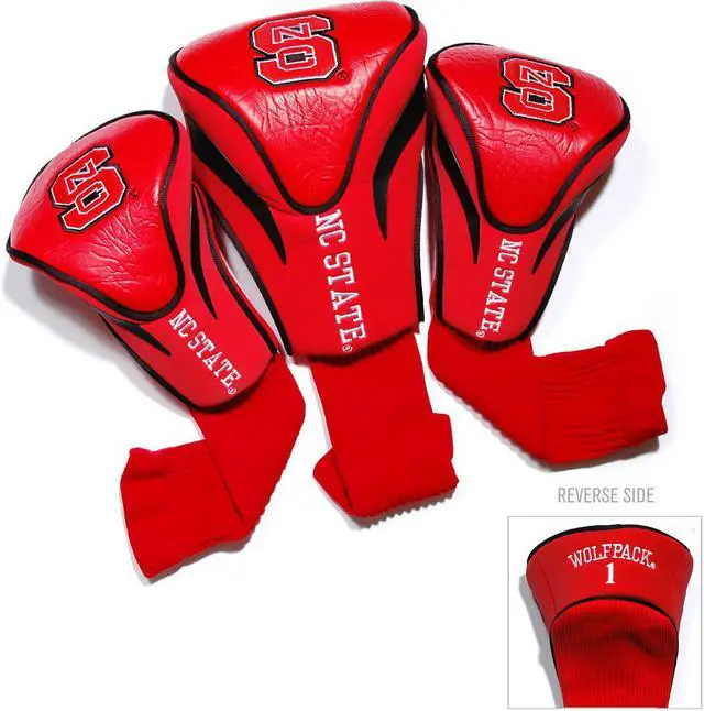 Main image of Team Golf 22694 North Carolina State University 3 Pack Contour Fit Headcover