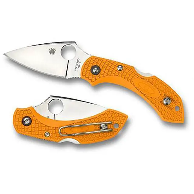 Alt view image 2 of 19 - Spyderco Dragonfly2, Orange Bi-Directional Texture FRN, Plain C28POR2