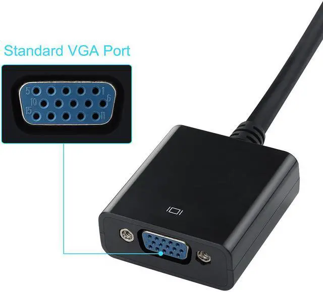 Alt view image 3 of 7 - Black 1080P 20 Pin DP DisplayPort Male To 15 Pin VGA Female Adapter Cable Converter for Macbook, ThinkPad, PC, Laptop, Digital Monitor, Projector, Computers