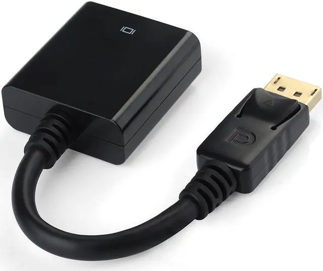 Alt view image 2 of 7 - Black 1080P 20 Pin DP DisplayPort Male To 15 Pin VGA Female Adapter Cable Converter for Macbook, ThinkPad, PC, Laptop, Digital Monitor, Projector, Computers