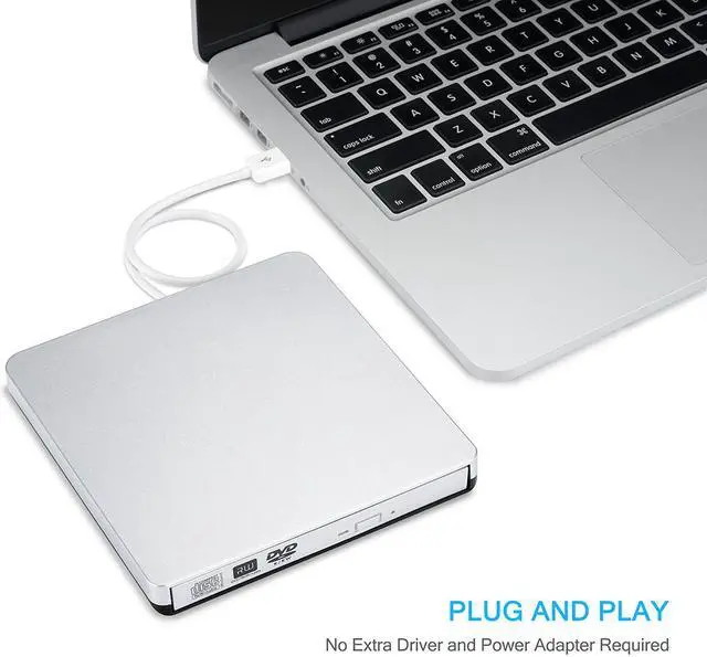 Alt view image 6 of 8 - Patazon CD/DVD-RW Burner Writer External Hard Drive CD/DVD Drive with USB2.0 Cable for Apple Macbook, Macbook Pro, Macbook Air or other Laptop/Desktops-Silvery