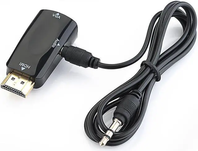 Alt view image 6 of 7 - Gold-plated HDMI to VGA Converter Adapter with 3.5mm audio Port Cable For PC, Laptop, DVD, Desktop, Ultrabook, Notebook, Intel Nuc, Macbook Pro, Chromebook, Roku Streaming Media Player etc