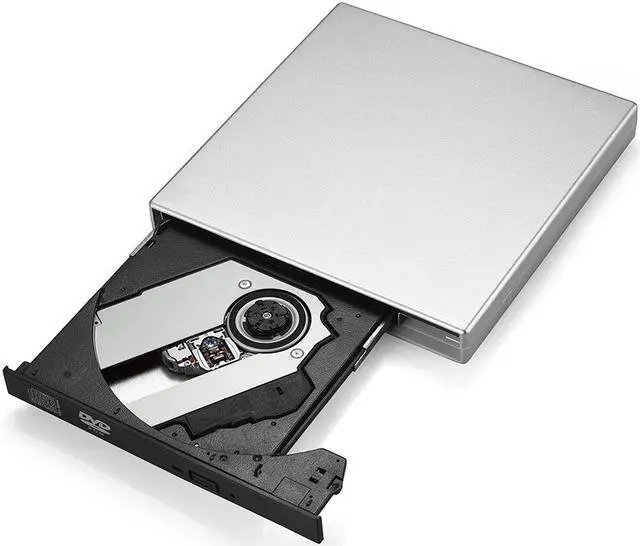 Alt view image 2 of 6 - Patazon Mac OS Laptop Computer USB External CD-RW Burner DVD/CD Reader Player with Dual USB Cables Silver
