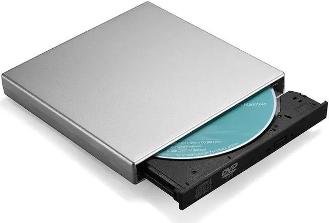 Alt view image 3 of 6 - Patazon Mac OS Laptop Computer USB External CD-RW Burner DVD/CD Reader Player with Dual USB Cables Silver