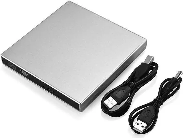 Alt view image 6 of 6 - Patazon Mac OS Laptop Computer USB External CD-RW Burner DVD/CD Reader Player with Dual USB Cables Silver