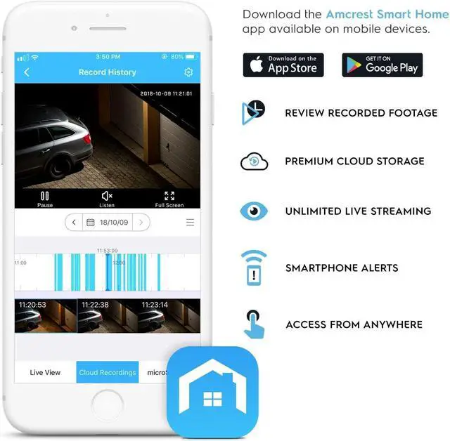 Alt view image 7 of 8 - Amcrest 1080P WiFi Camera Outdoor, Smart Home 2MP Bullet IP Security Camera Outdoor Wireless, 98ft Nightvision, Built-in Mic, 102° FOV, 256GB MicroSD Storage (Sold Separately), ASH22-W (Wired Power)