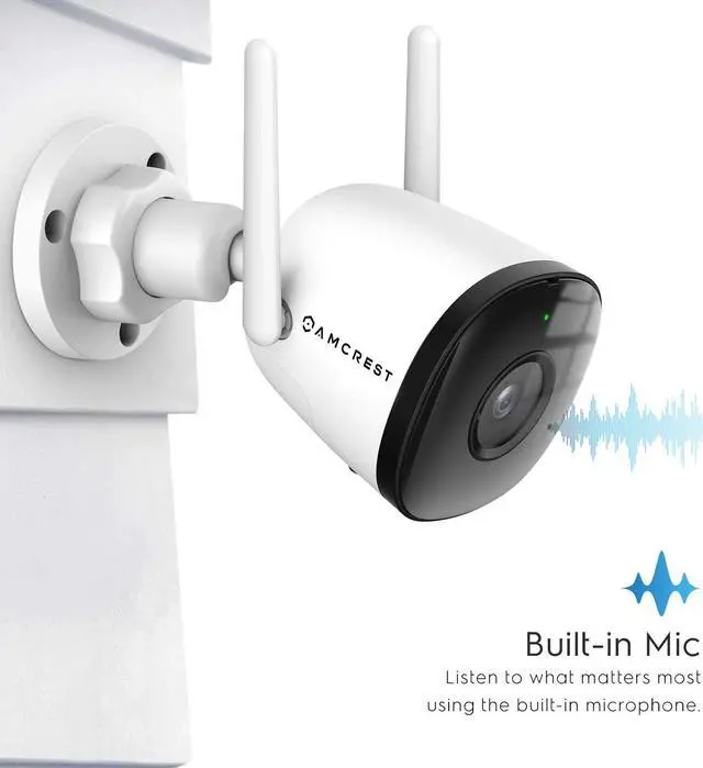 Alt view image 4 of 8 - Amcrest 1080P WiFi Camera Outdoor, Smart Home 2MP Bullet IP Security Camera Outdoor Wireless, 98ft Nightvision, Built-in Mic, 102° FOV, 256GB MicroSD Storage (Sold Separately), ASH22-W (Wired Power)
