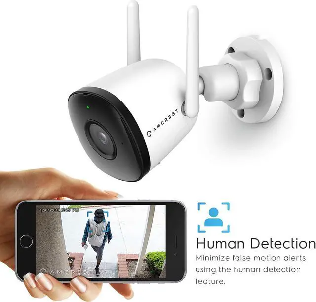 Alt view image 5 of 8 - Amcrest 1080P WiFi Camera Outdoor, Smart Home 2MP Bullet IP Security Camera Outdoor Wireless, 98ft Nightvision, Built-in Mic, 102° FOV, 256GB MicroSD Storage (Sold Separately), ASH22-W (Wired Power)