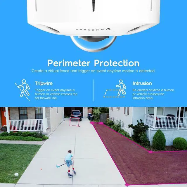Alt view image 4 of 7 - Amcrest Fisheye IP POE Camera, 360° Panoramic 12-Megapixel POE IP Camera, Heat Map Detection, Perimeter Protection, People Counting, 33ft Nightvision, MicroSD Recording, IP12M-F2380EW (White)
