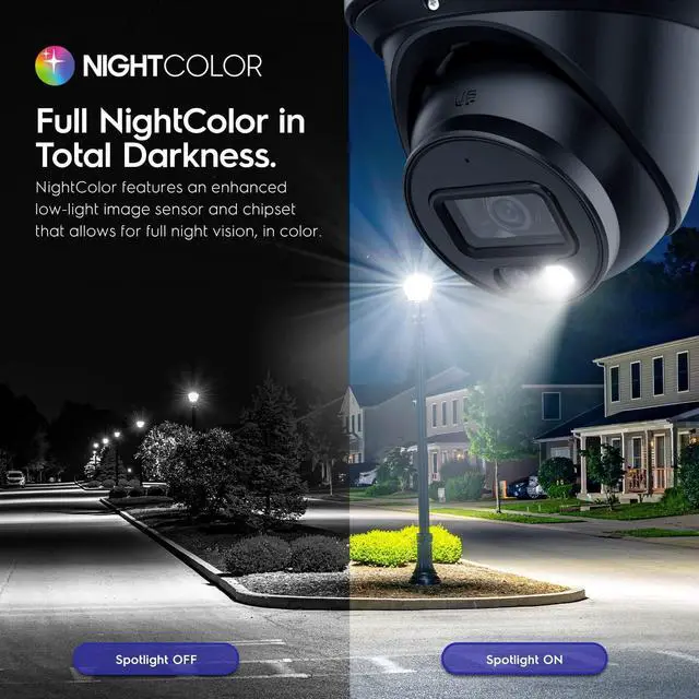 Alt view image 5 of 8 - Amcrest 4K Night Color AI Turret IP PoE Camera 49ft Full Color Nightvision, Security IP Camera, Built-in Microphone, Human Detection, Perimeter Protection, 129° FOV, 4K@15fps IP8M-2779EB-AI (Black)