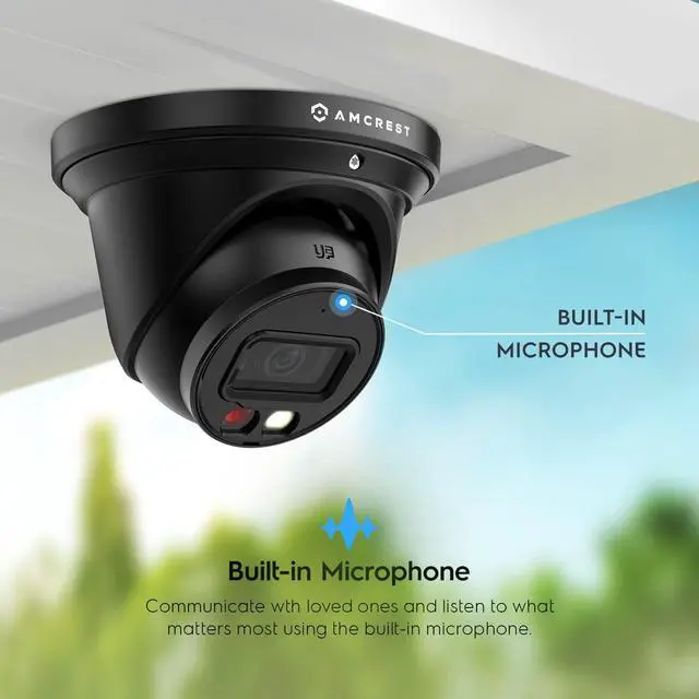 Alt view image 6 of 8 - Amcrest 4K Night Color AI Turret IP PoE Camera 49ft Full Color Nightvision, Security IP Camera, Built-in Microphone, Human Detection, Perimeter Protection, 129° FOV, 4K@15fps IP8M-2779EB-AI (Black)