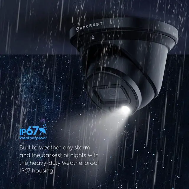 Alt view image 7 of 8 - Amcrest 4K Night Color AI Turret IP PoE Camera 49ft Full Color Nightvision, Security IP Camera, Built-in Microphone, Human Detection, Perimeter Protection, 129° FOV, 4K@15fps IP8M-2779EB-AI (Black)