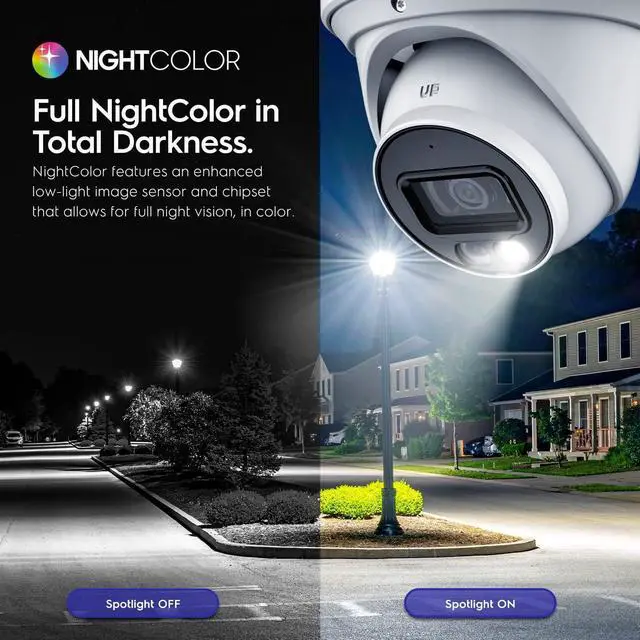 Alt view image 5 of 7 - Amcrest UltraHD 4K (8MP) IP PoE AI Camera, 49ft Nightcolor, Security Outdoor Turret Camera, Built-in Microphone, Human Detection, Active Deterrent, 129° FOV, IP8M-2779EW-AI (White) (Refurbished)