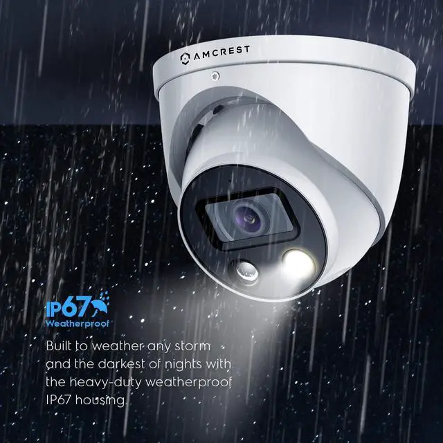 Alt view image 7 of 8 - Amcrest UltraHD 4K (8MP) IP POE AI Camera, 4K @30fps, 98ft Night Color Vision F1.0, Security Outdoor Turret Camera, Vehicle & Human Detection, Active Deterrents, Two-Way Audio, IP8M-DT3949EW-3AI