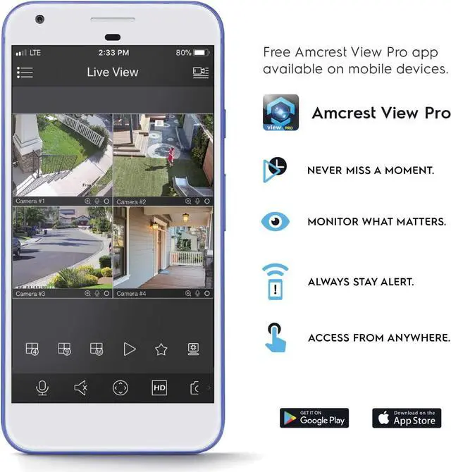 Alt view image 5 of 7 - Amcrest 5MP UltraHD Outdoor Security IP Turret PoE Camera with Mic/Audio, 5-Megapixel, 98ft NightVision, 2.8mm Lens, IP67 Weatherproof, REP-IP5M-T1179EW-28MM (Refurbished)