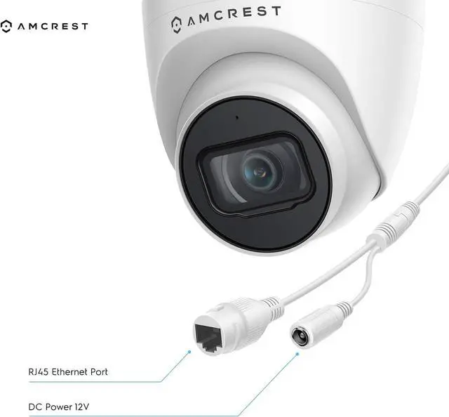 Alt view image 4 of 7 - Amcrest 5MP UltraHD Outdoor Security IP Turret PoE Camera with Mic/Audio, 5-Megapixel, 98ft NightVision, 2.8mm Lens, IP67 Weatherproof, REP-IP5M-T1179EW-28MM (Refurbished)