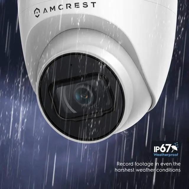 Alt view image 6 of 7 - Amcrest 5MP UltraHD Outdoor Security IP Turret PoE Camera with Mic/Audio, 5-Megapixel, 98ft NightVision, 2.8mm Lens, IP67 Weatherproof, REP-IP5M-T1179EW-28MM (Refurbished)