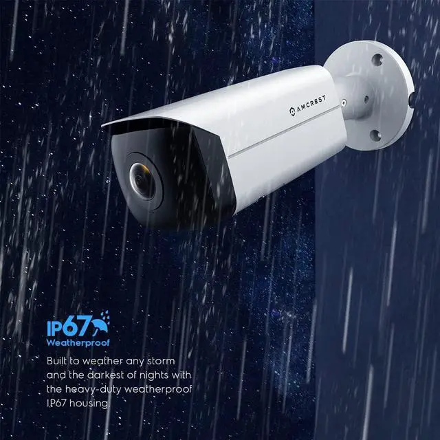 Alt view image 7 of 7 - Amcrest Panoramic IP POE Camera, 180° Panoramic 4-Megapixel POE IP Bullet Camera, Security Outdoor Camera, 65ft Nightvision, IVS Features and People Counting, MicroSD Recording, IP4M-PB181EW-AI White